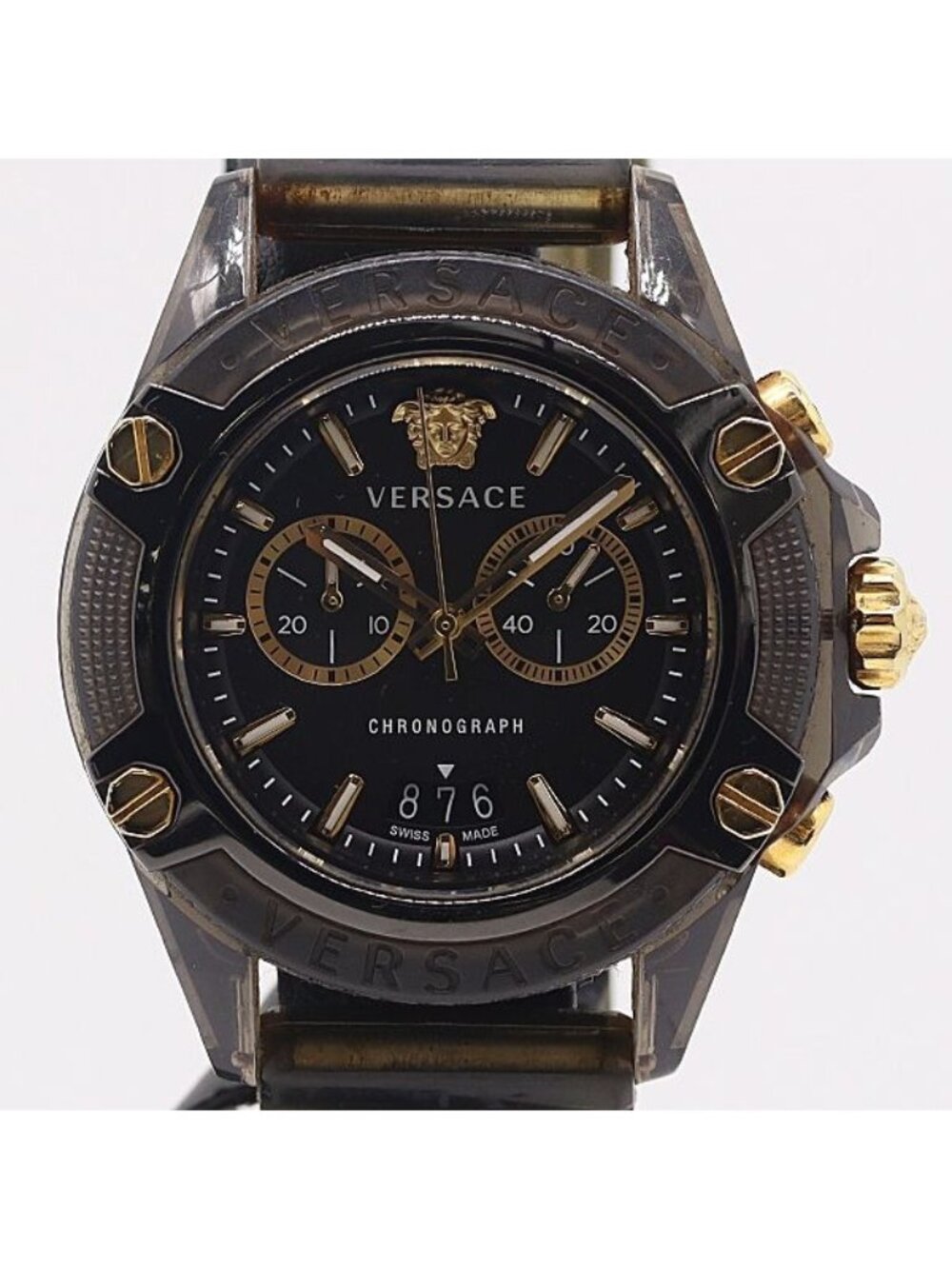 Versace Icon Active Chrono Date Black Dial Watch